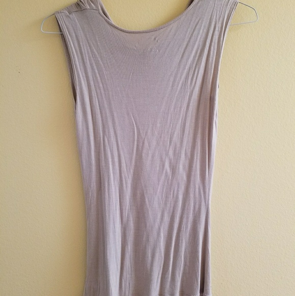 3/$20 INC Taupe Sleeveless Top with Sparkling Sequins - Picture 4 of 6